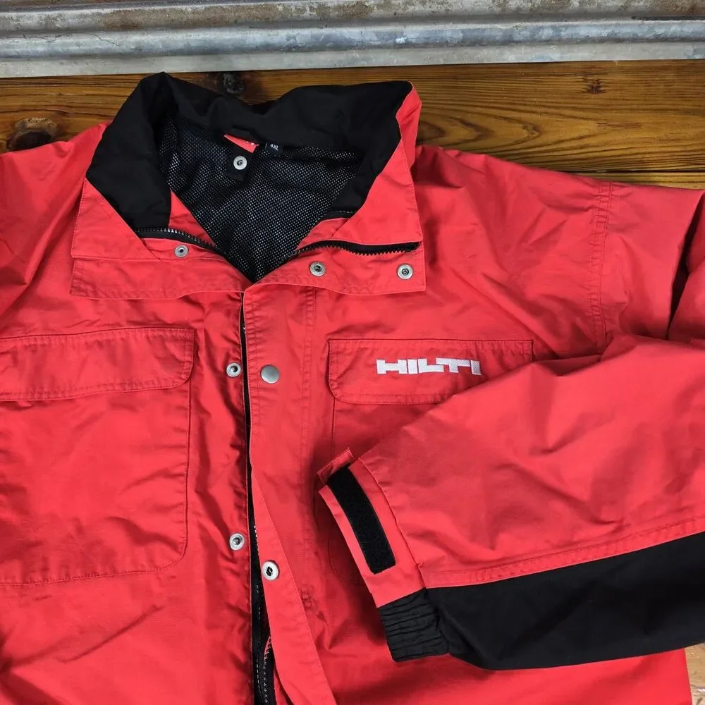 HILTI Women's 4XL water proof Soft Shell Full Zip Coat Jacket Red Tools Pockets